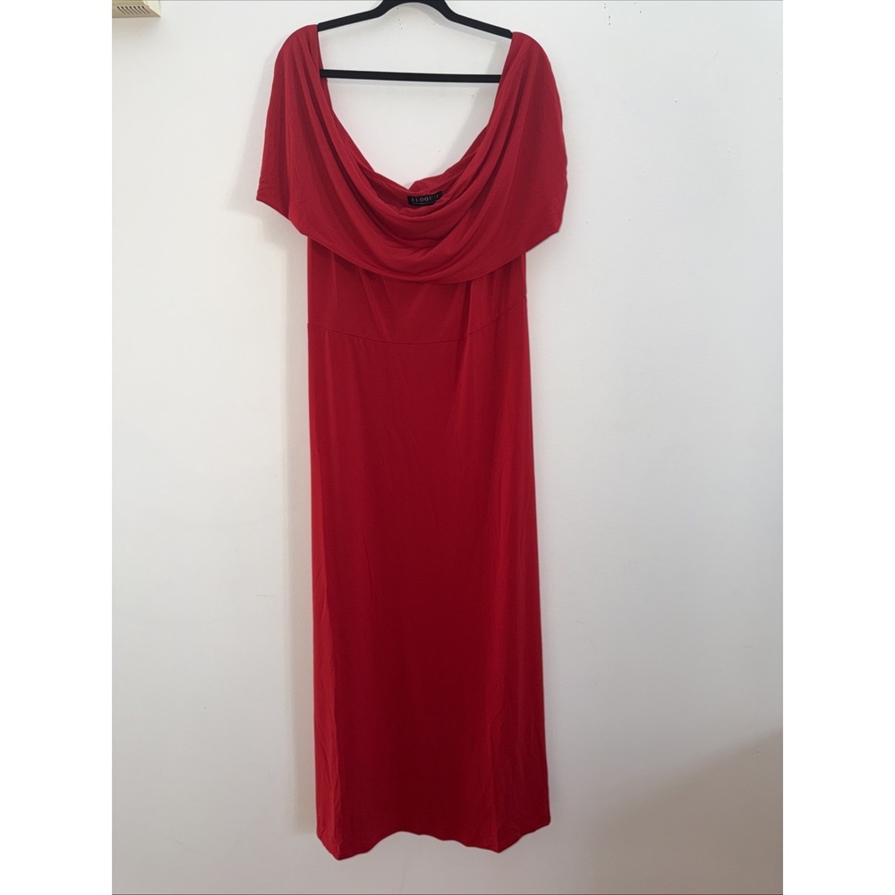 Eloquii Off The Shoulder‎ Maxi Dress Red NWT SIZE 22 Long